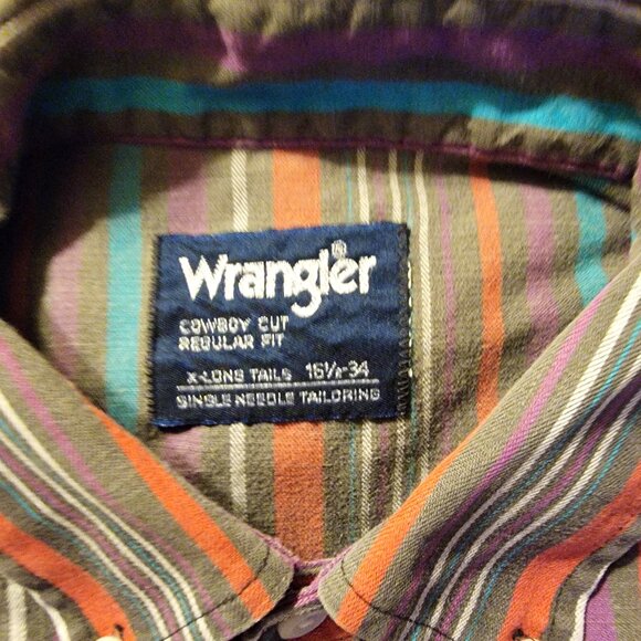Vintage Wrangler Shirt Cowboy Cut - X-long Tails - Picture 4 of 5